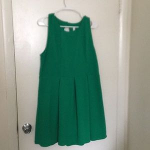 Green pleated dress